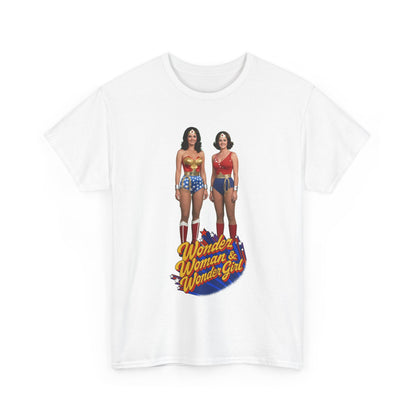 Wonder Woman & Wonder Girl T-Shirt - Lynda Carter Retro 1970s TV Show - DC Comics