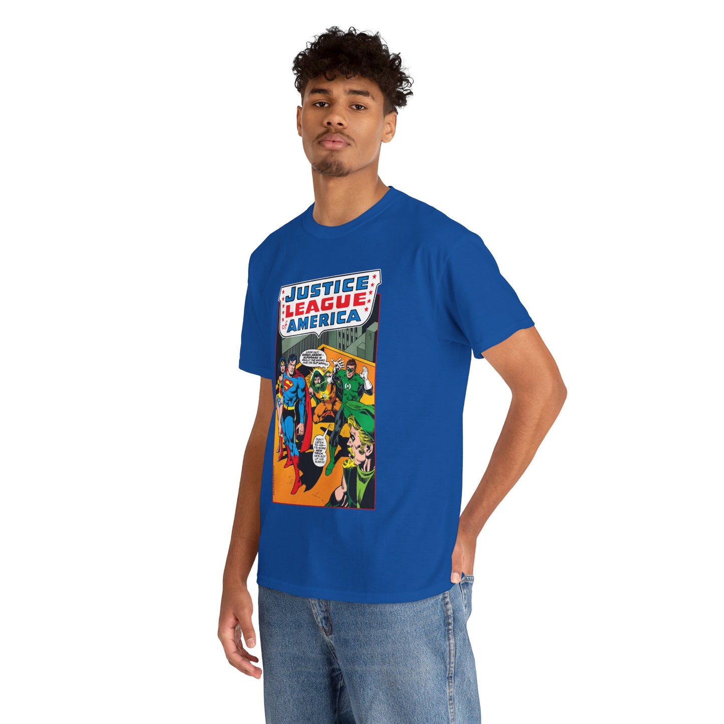 Justice League of America T-Shirt - Dick Dillin Art - Superman, Wonder Woman, Green Arrow, Green Lantern - DC Comics