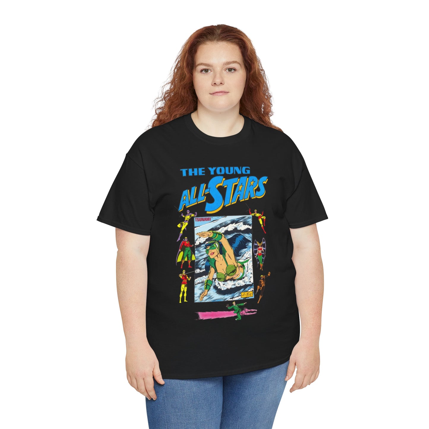 Young All-Stars T-Shirt - Brian Murray Art - Tsunami, Johnny Thunder, Sandman, Green Lantern - DC Comics