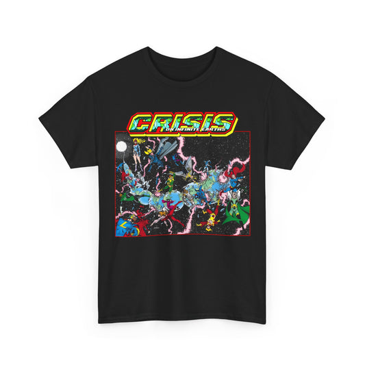 Crisis on Infinite Earths T-Shirt - George Perez Art - #1 Cover, First Issue - Harbinger, Pariah, Obsidian, Firestorm - DC Comics