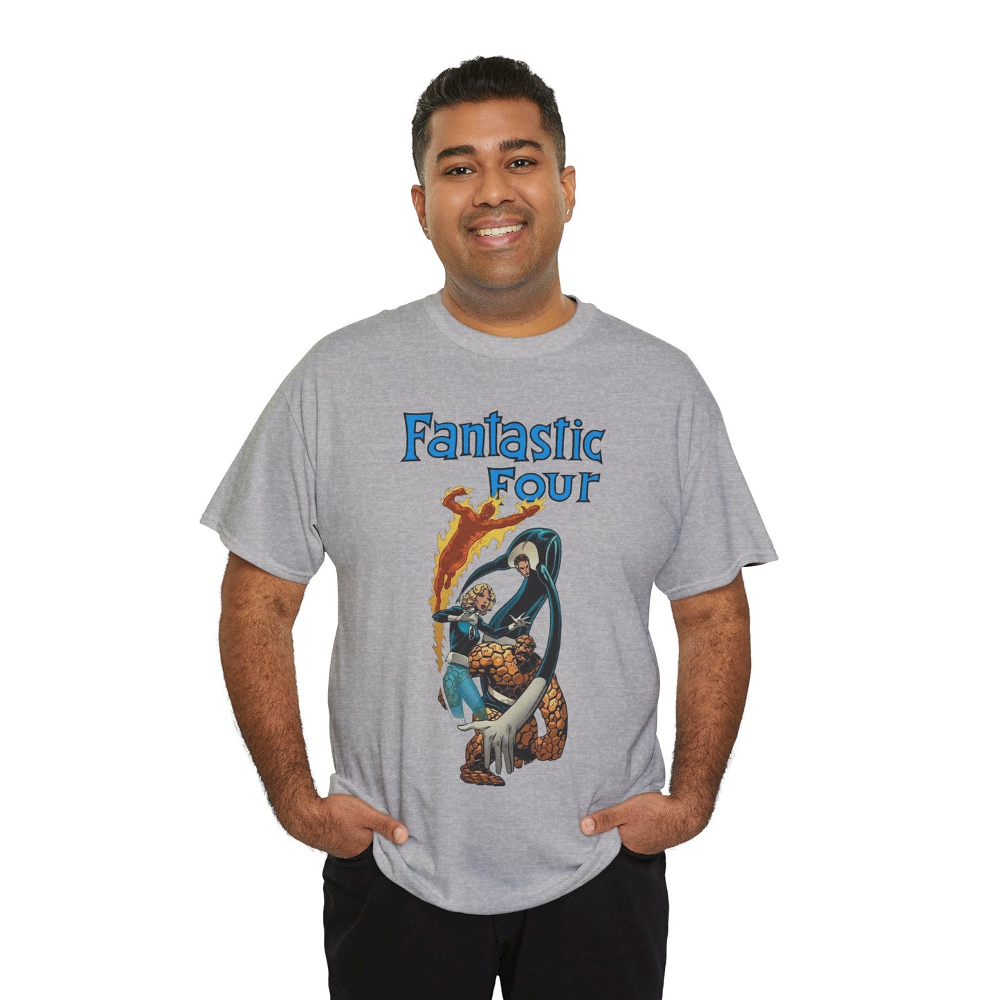 Fantastic Four T-Shirt - John Byrne Art - Invisible Woman, Reed Richards, The Thing, Human Torch - Marvel Comics