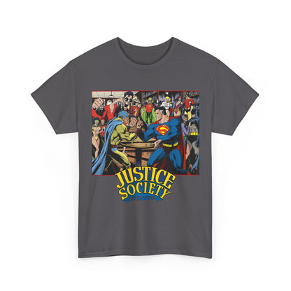 Justice Society of America T-Shirt - Superman, Wonder Woman, Atom, Starman, Huntress, Power Girl, Green Lantern, Batman, Plastic Man, Flash - JSA - DC Comics