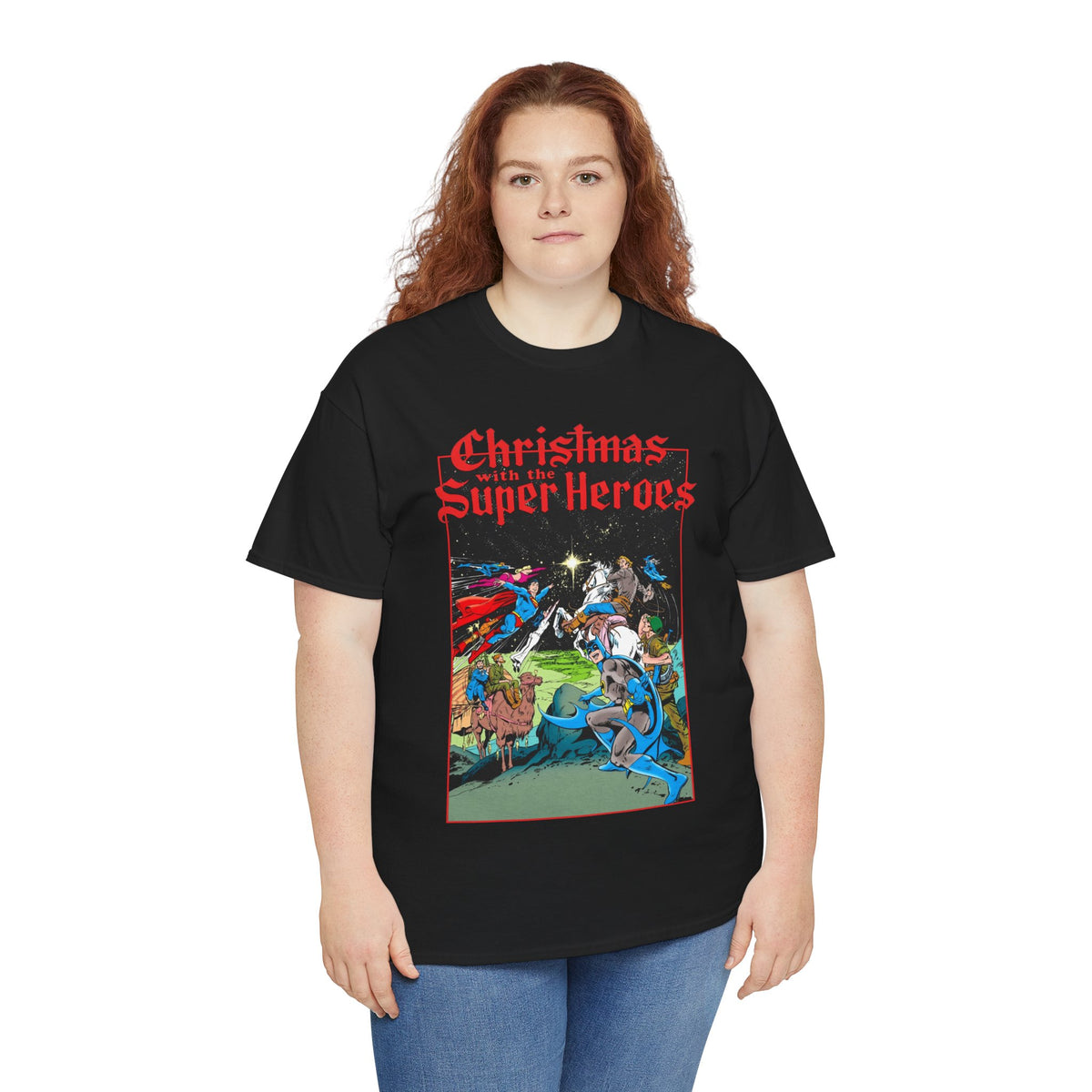Christmas With the DC Super-Heroes T-Shirt - José Luis García-López Art - Superman, Batman, Jonah Hex, Legion of Super-Heroes - DC Comics