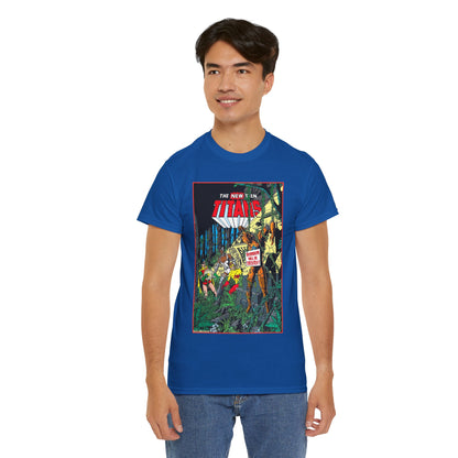New Teen Titans T-Shirt - George Perez Art - Robin, Cyborg, Kid Flash, Robotman - DC Comics