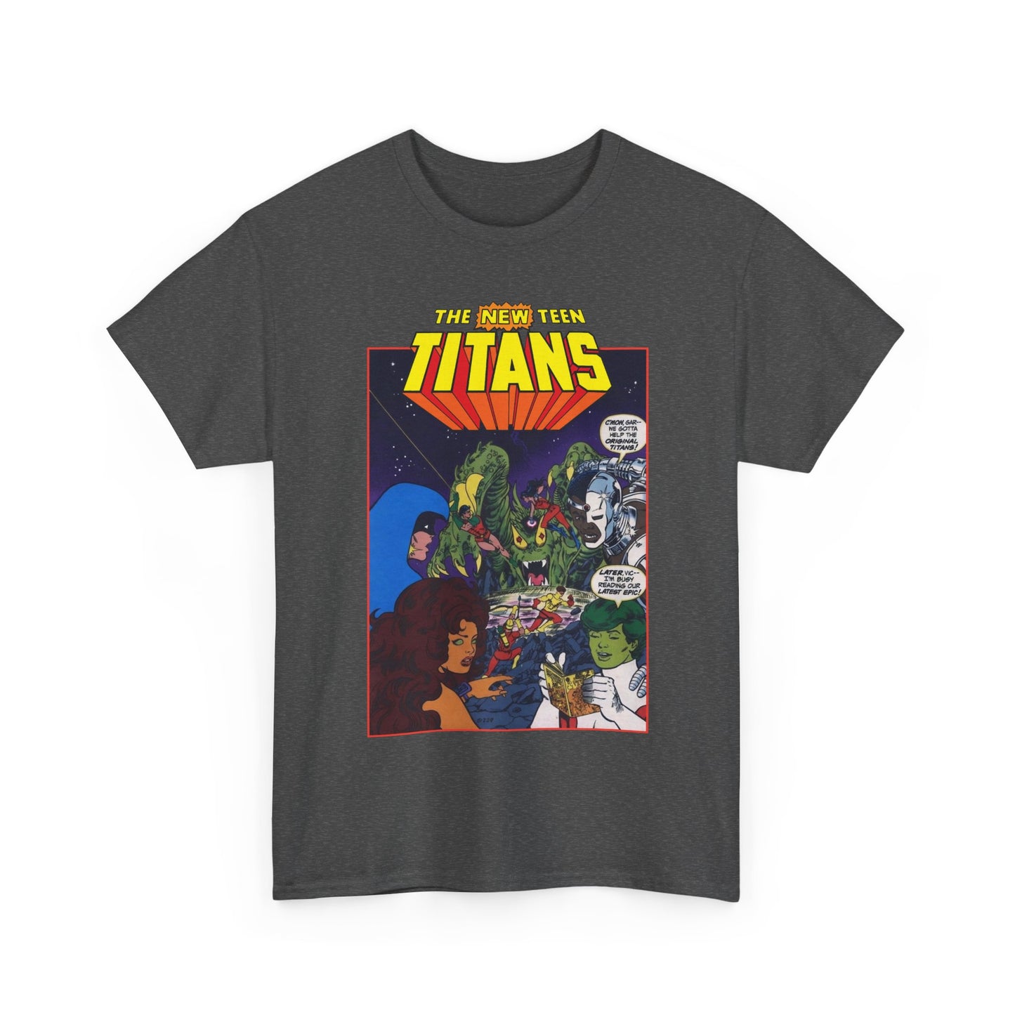 New Teen Titans T-Shirt - George Perez Art - 1980s DC Digest Artwork - Raven, Cyborg, Changeling, Starfire - DC Comics