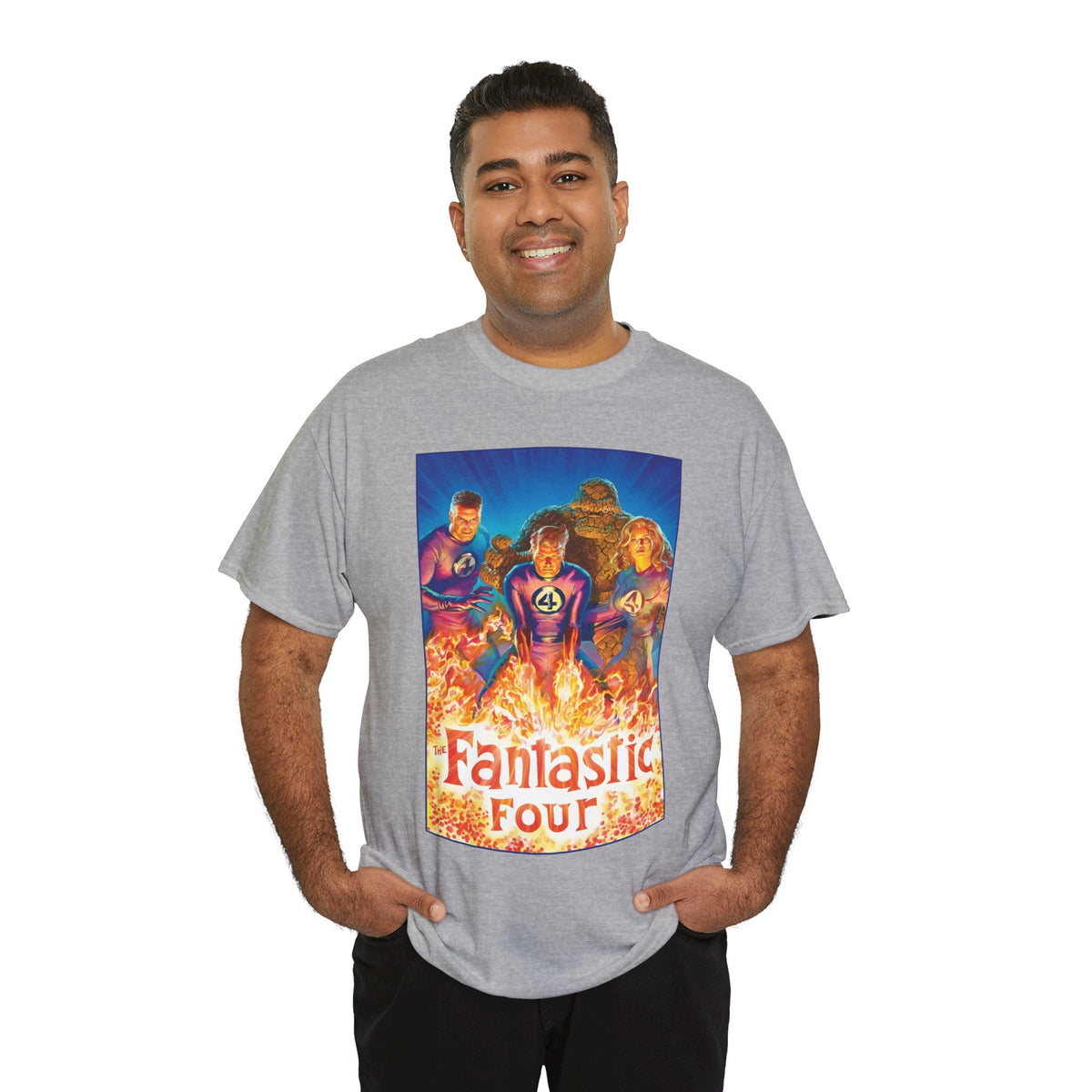 Fantastic Four T-Shirt - Alex Ross Art - Mr. Fantastic, Invisible Woman, Human Torch, The Thing - Marvel Comics