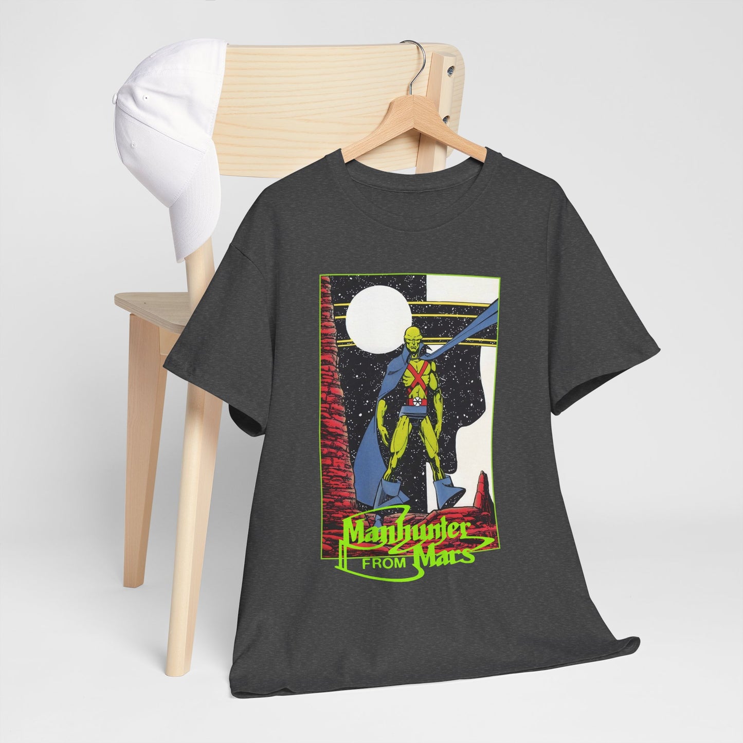Martian Manhunter T-Shirt - George Perez Art - 1980s Justice League of America (JLA) Postcard Art - DC Comics