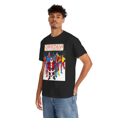 Christmas with the Superheroes T-Shirt - Nick Cardy Art - Superman Batman Captain Marvel Teen Titans Retro Festive Holiday Tee - DC Comics
