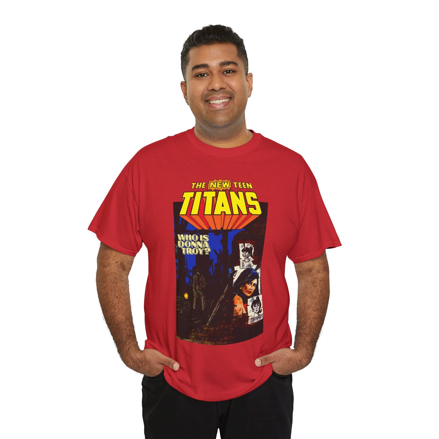 New Teen Titans T-Shirt - Classic George Perez Art - Who is Donna Troy? - Iconic Story and Cover - Robin/Dick Grayson - Popular DC Comics 1980s Series