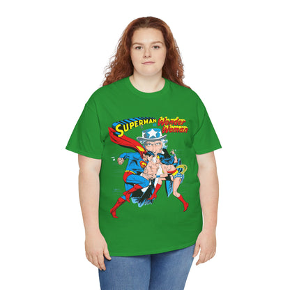 Superman Vs Wonder Woman T-Shirt - José Luis García-López Art - Popular 1970s Tabloid Story - DC Comics