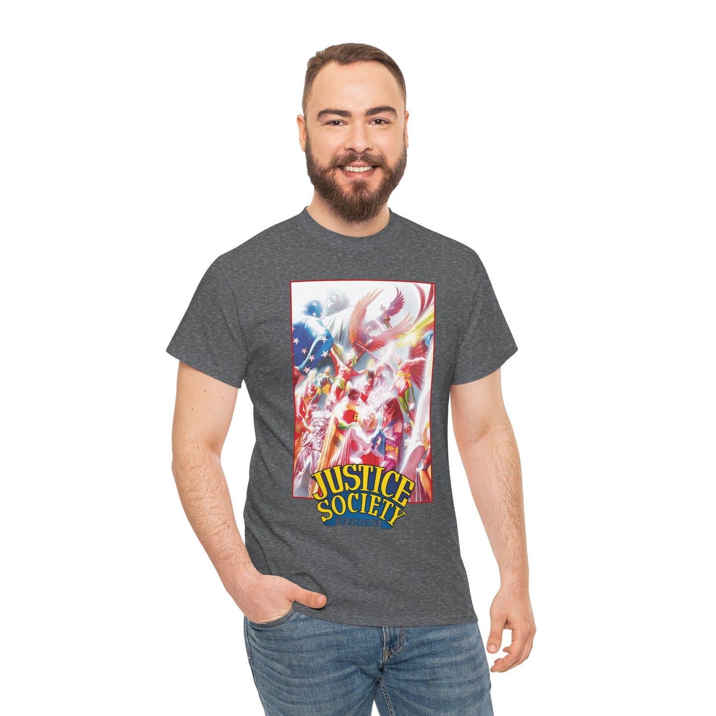 Justice Society of America T-Shirt - Alex Ross Art - JSA - Power Girl, Huntress, Robin, Starman, Hawkman - DC Comics