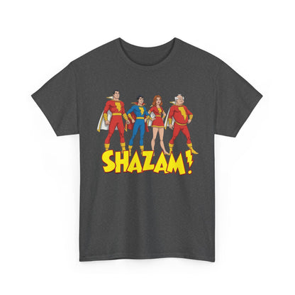 Shazam T-Shirt - Marvel Family Filmation Art - Mary Marvel, Captain Marvel Jr, Uncle Dudley - DC Comics