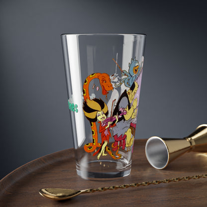 Frankenstones Pint Glass, 16oz - Flintstones Neighbors - Hanna-Barbera Cartoon - 80s