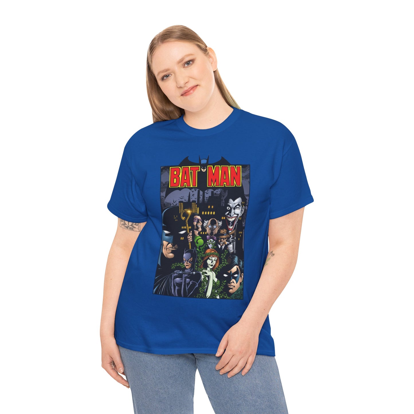 Batman T-Shirt - George Perez Art - Arkham Asylum - Joker, Catwoman, Poison Ivy, Riddler, Nightwing - DC Comics