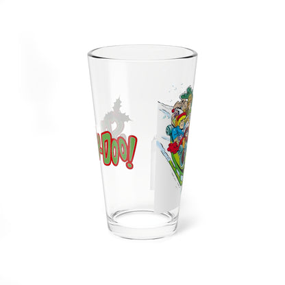 Scooby Doo Christmas Pint Glass, 16oz - Shaggy, Daphne, Fred, Velma - Mystery Inc - Hanna-Barbera Cartoon Holiday