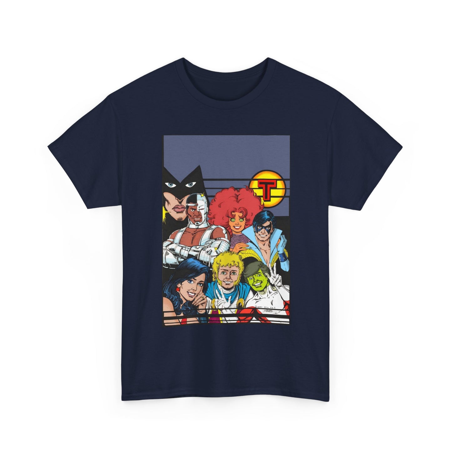 New Teen Titans T-Shirt - George Perez Painted Art - Nightwing, Wonder Girl, Raven, Jericho, Cyborg, Starfire, Changeling - DC Comics