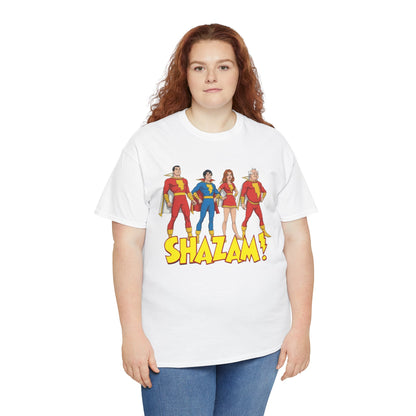 Shazam T-Shirt - Marvel Family Filmation Art - Mary Marvel, Captain Marvel Jr, Uncle Dudley - DC Comics