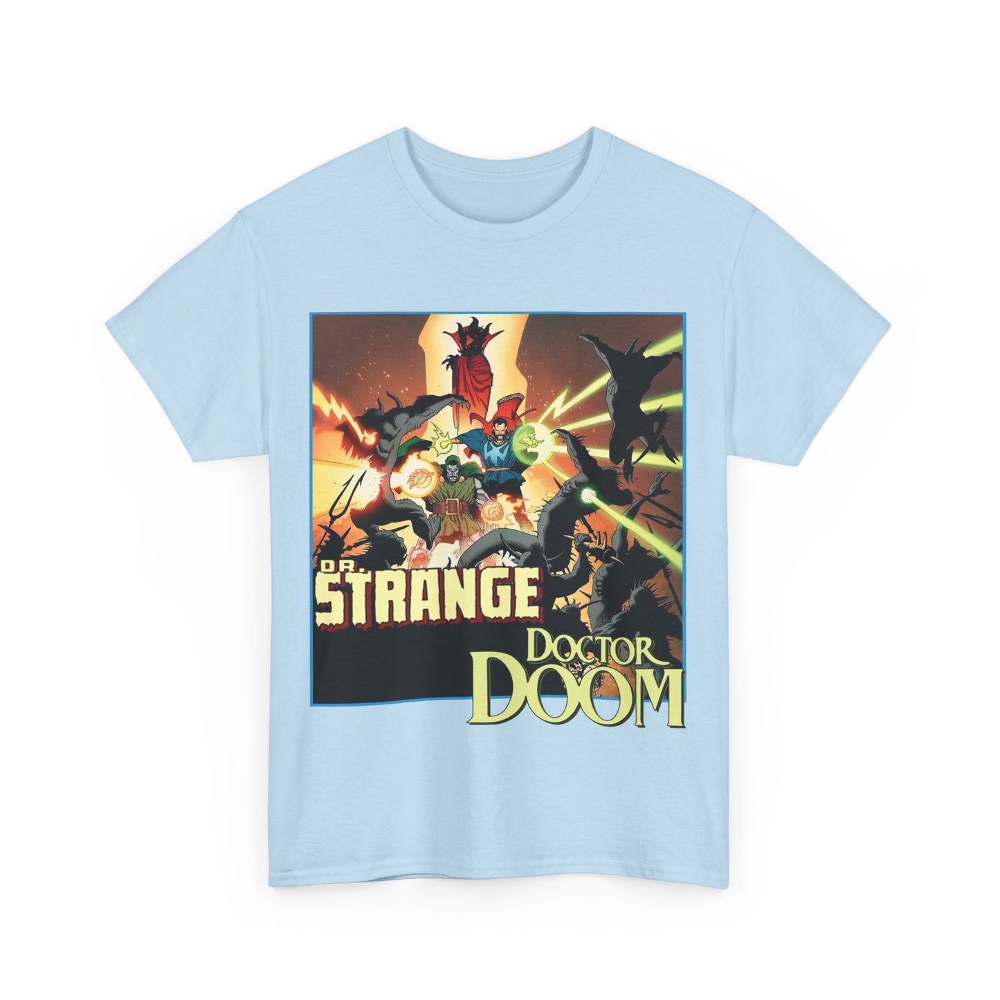 Dr Strange & Doctor Doom T-Shirt - Mike Mignola Art - Triumph & Torment - 1980s Graphic Novel Fighting Mephisto - Marvel Comics