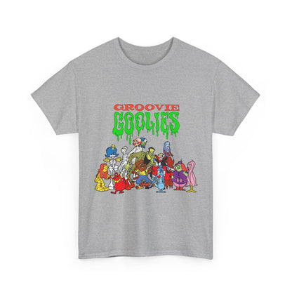 Groovie Goolies T-Shirt - The Monster Trio (Drac, Frankie, Wolfie) - Hagatha, Bella La Ghostly, Boneapart, Mummy - Horrible Hall on Horrible Drive - Filmation Cartoon