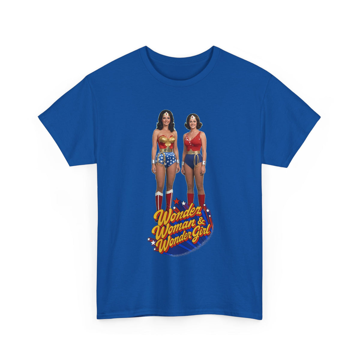 Wonder Woman & Wonder Girl T-Shirt - Lynda Carter Retro 1970s TV Show - DC Comics