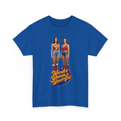 Wonder Woman & Wonder Girl T-Shirt - Lynda Carter Retro 1970s TV Show - DC Comics