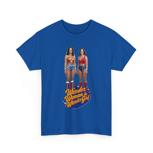 Wonder Woman & Wonder Girl T-Shirt - Lynda Carter Retro 1970s TV Show - DC Comics