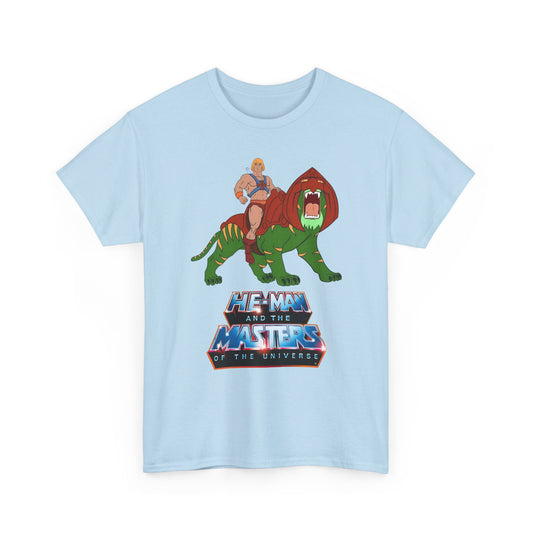 He-Man & Battle Cat T-Shirt - Filmation Art - Masters of the Universe, MOTU - Exciting New 2026 Movie - Nicholas Galitzine