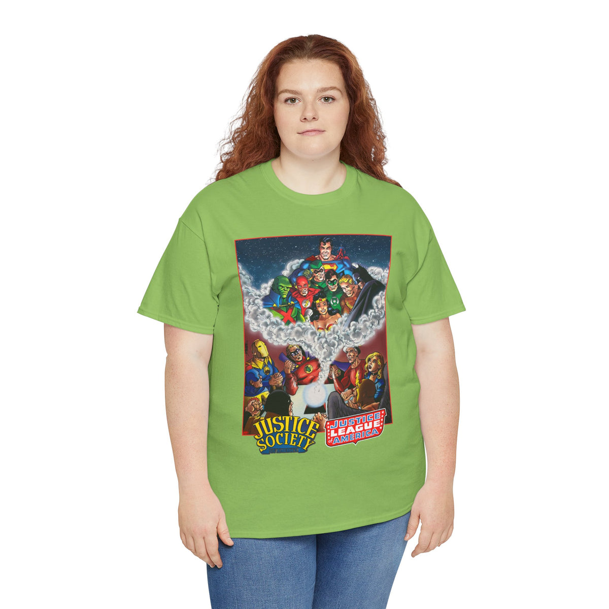 Justice Society & Justice League T-Shirt - George Perez Art - Golden & Silver Age - DC Comics