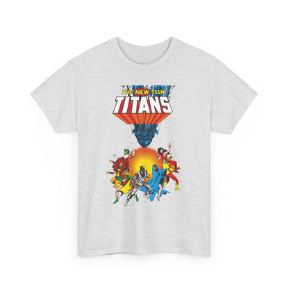 New Teen Titans T-Shirt - George Perez Art - Robin, Wonder Girl, Cyborg, Raven, Starfire, Kid Flash - #10 Cover Art - DC Comics