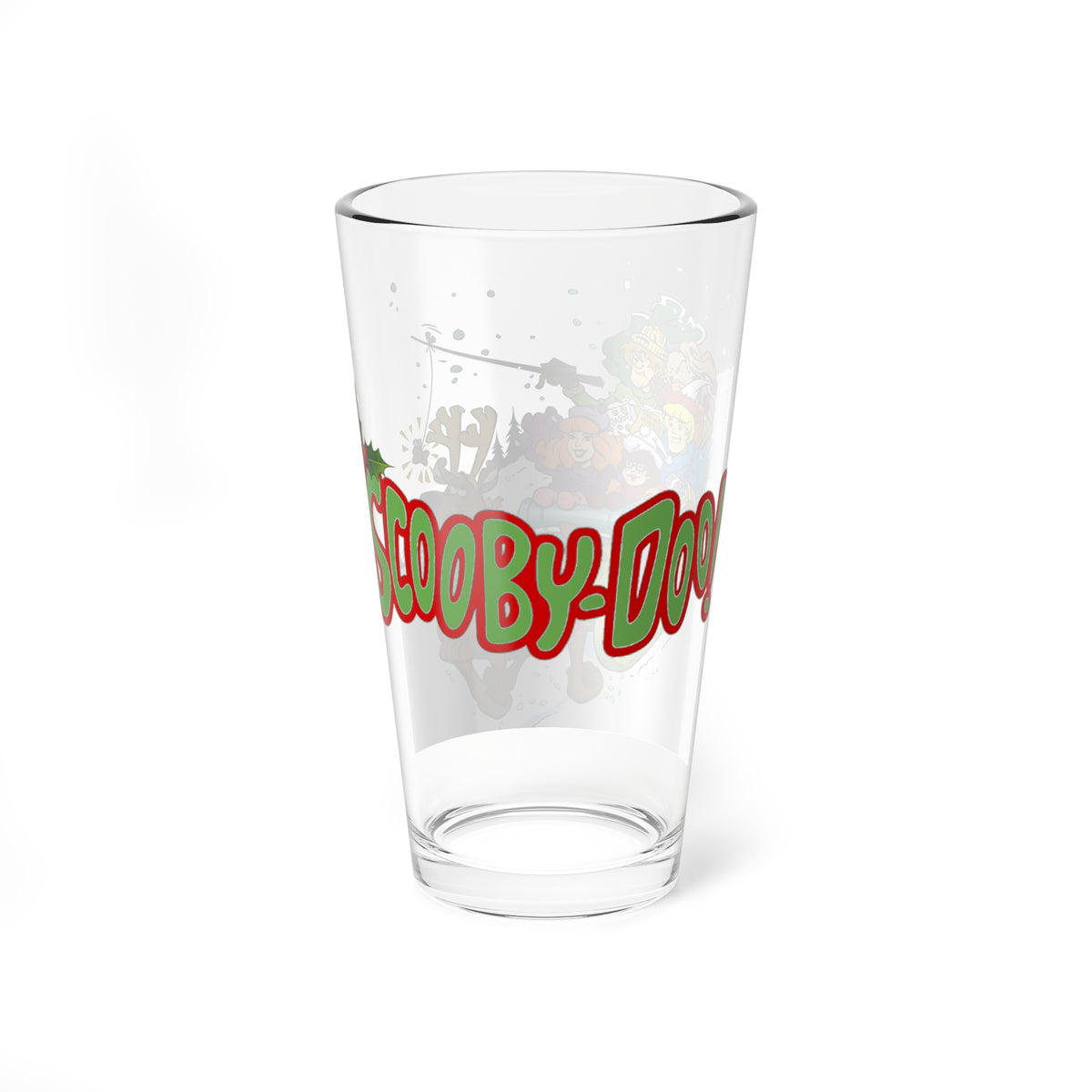 Scooby Doo Christmas Pint Glass, 16oz - Mystery Inc - Hanna-Barbera Cartoon - Festive Holiday Barware