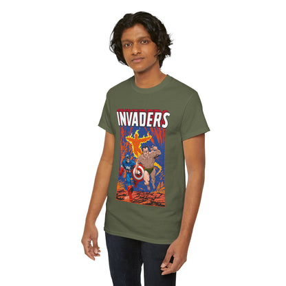 Invaders T-Shirt - John Byrne Art - Captain America, Namor, Human Torch - Marvel Comics Golden Age Characters