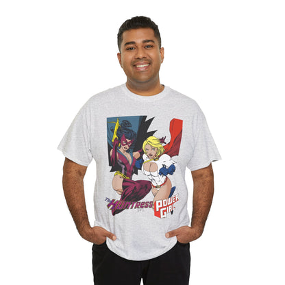 Huntress & Power Girl T-Shirt - Ed Benes Art - Justice Society, JSA, Earth 2 - DC Comics Bronze Age, Pre-Crisis Heroes