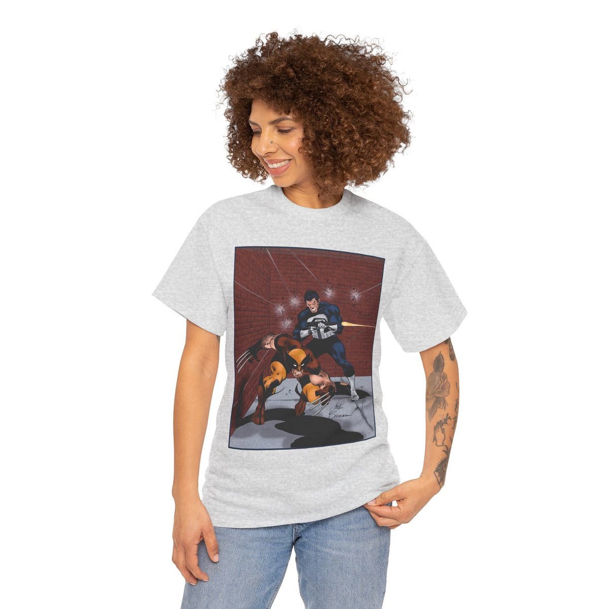 Wolverine & Punisher T-Shirt - John Buscema Art - Marvel Comics
