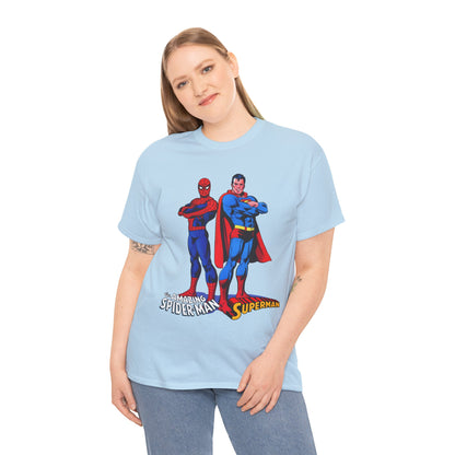 Amazing Spider-Man & Superman T-Shirt - Classic 1970s Marvel/DC Comics Crossover - Peter Parker & Clark Kent