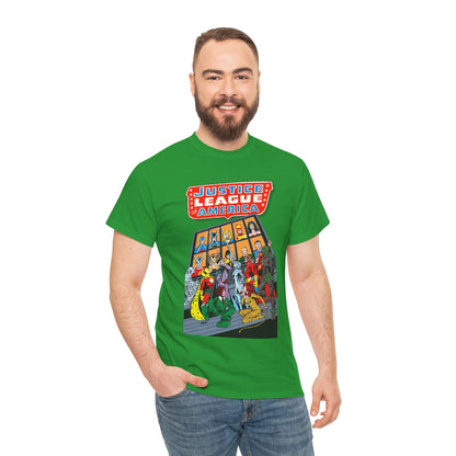 Justice League of America T-Shirt - George Perez Art - Wonder Woman, Hourman, Batman, Firestorm - SSOSV - DC Comics