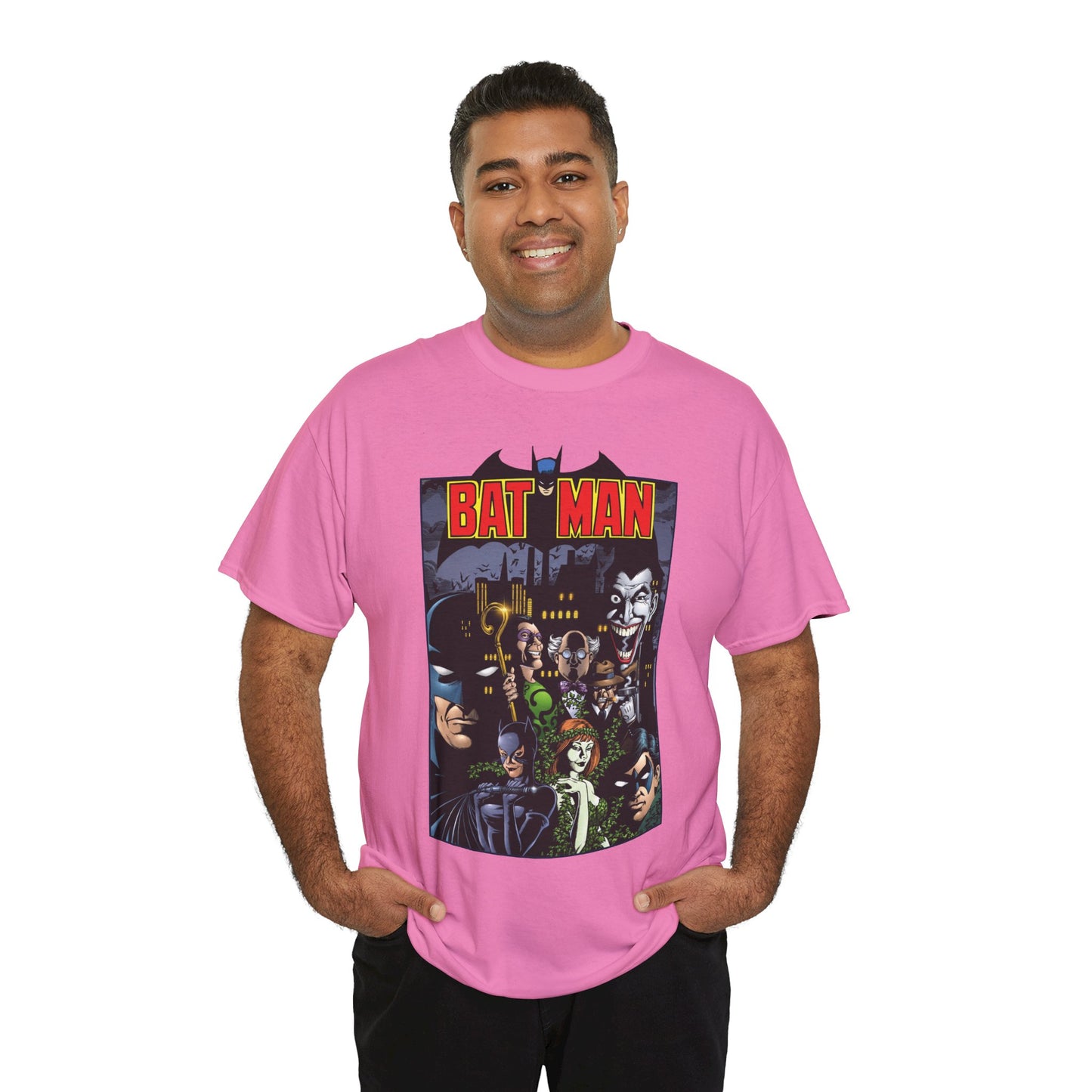 Batman T-Shirt - George Perez Art - Arkham Asylum - Joker, Catwoman, Poison Ivy, Riddler, Nightwing - DC Comics
