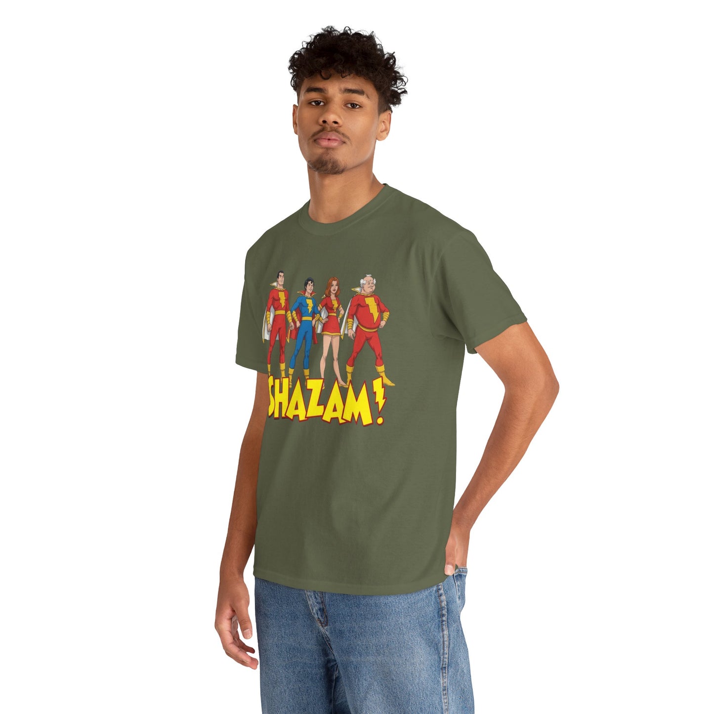 Shazam T-Shirt - Marvel Family Filmation Art - Mary Marvel, Captain Marvel Jr, Uncle Dudley - DC Comics