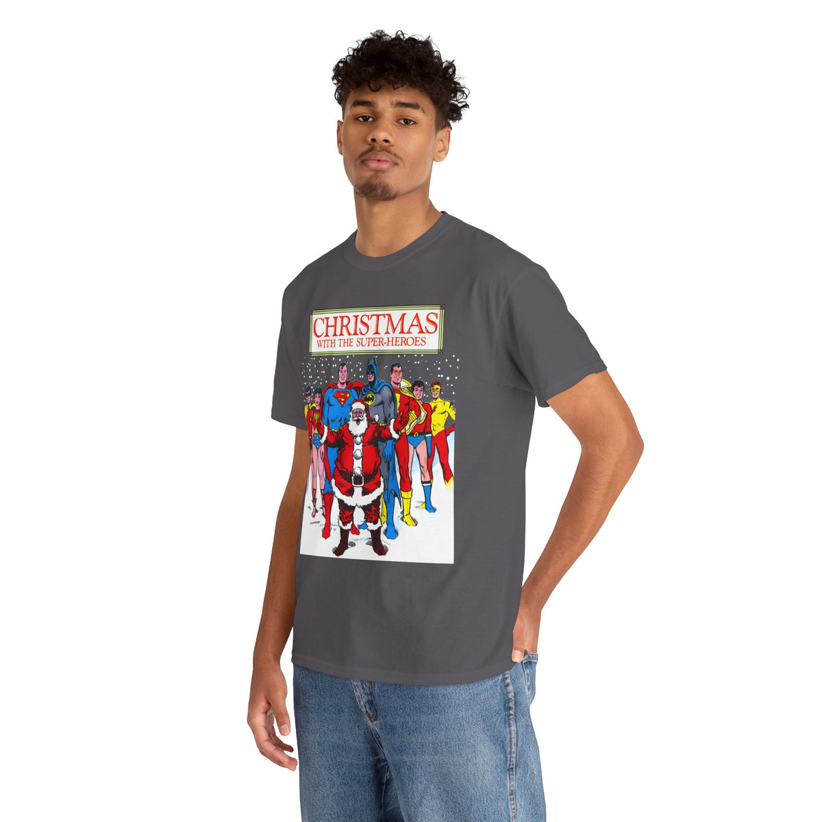 Christmas with the Superheroes T-Shirt - Nick Cardy Art - Superman Batman Captain Marvel Teen Titans Retro Festive Holiday Tee - DC Comics