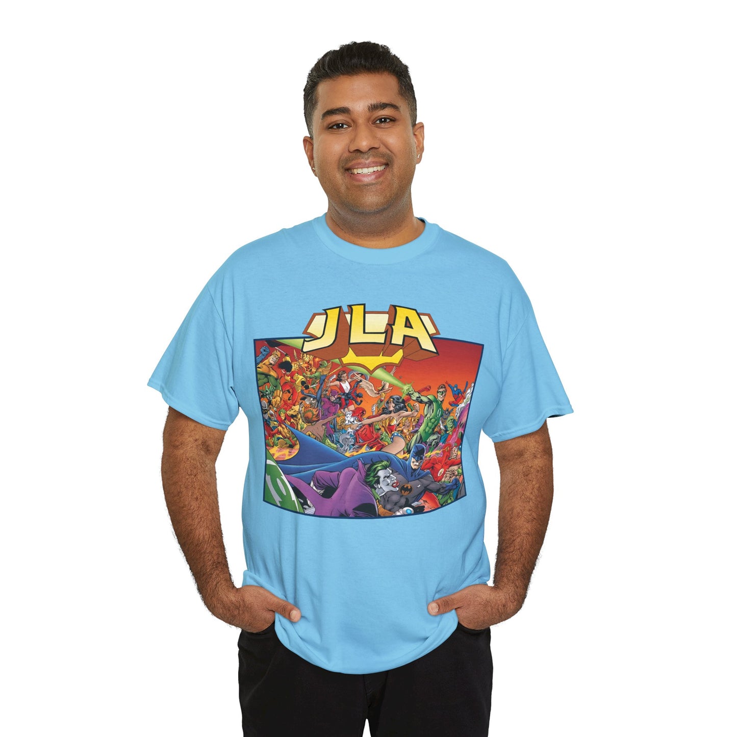JLA: The Nail T-Shirt - Alan Davis Art - Green Lantern, Batman, Wonder Woman, Flash - DC Comics