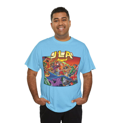 JLA: The Nail T-Shirt - Alan Davis Art - Green Lantern, Batman, Wonder Woman, Flash - DC Comics