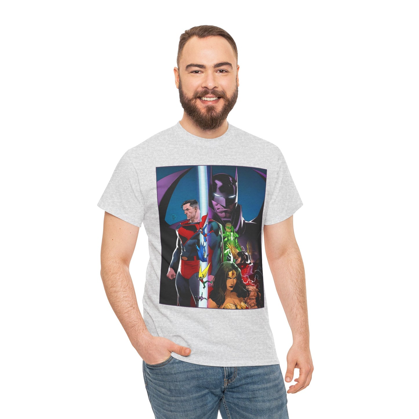 Kingdom Come T-Shirt - Dan Mora Art - Batman/Superman World's Finest Cover - Superman, Batman, Wonder Woman, Green Lantern, Robin, Flash - DC Comics