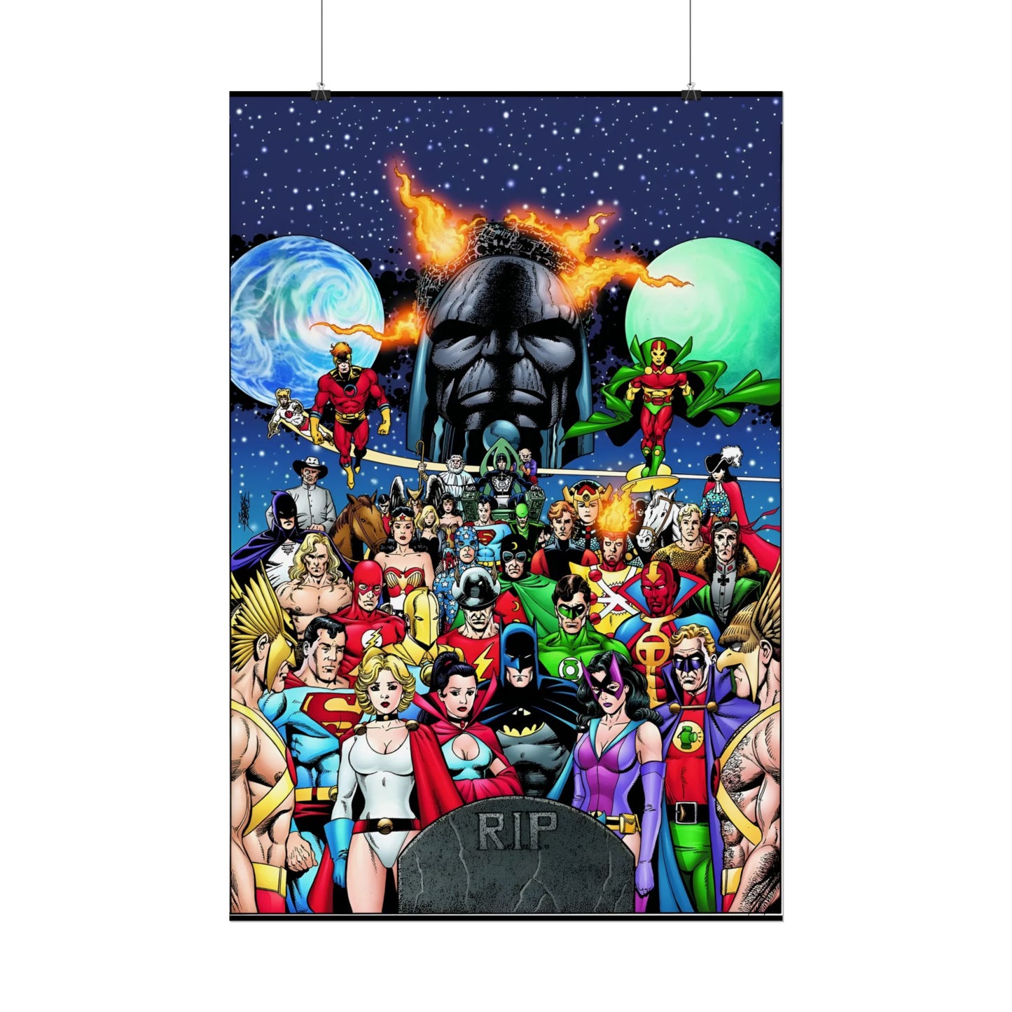 Crisis on Multiple Earths Rolled Poster - George Perez Art - JLA & JSA - DC Comics - Multiple Sizes Up to 24"x36"