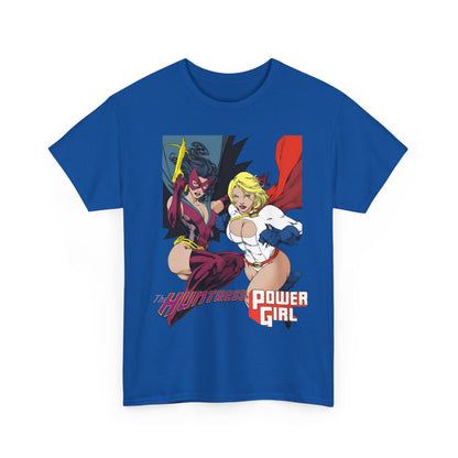 Huntress & Power Girl T-Shirt - Ed Benes Art - Justice Society, JSA, Earth 2 - DC Comics Bronze Age, Pre-Crisis Heroes