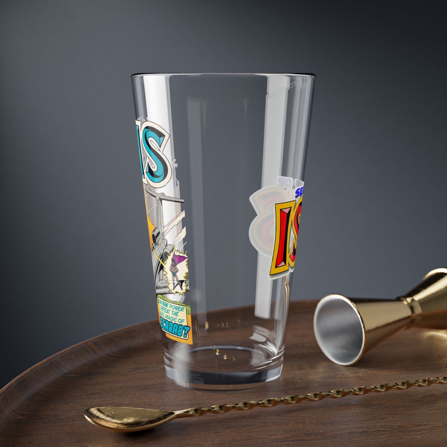 Isis Pint Glass, 16oz - DC Comics Art 1970s - Shazam/Captain Marvel TV Link - Popular TV Show Adaptation