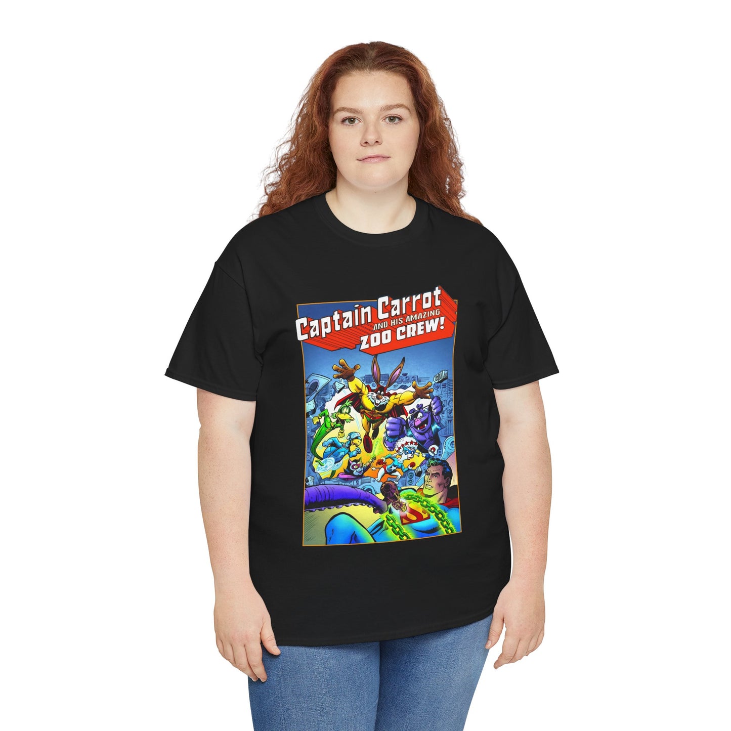 Captain Carrot & Zoo Crew T-Shirt - DC Comics Bronze Age Funny Animals, Superman Guest Star - 1980s