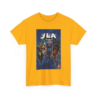 JLA T-Shirt - Doug Mahnke Art - Superman, Batman, Wonder Woman, Aquaman, Green Lantern, Flash, Martian Manhunter - DC Comics