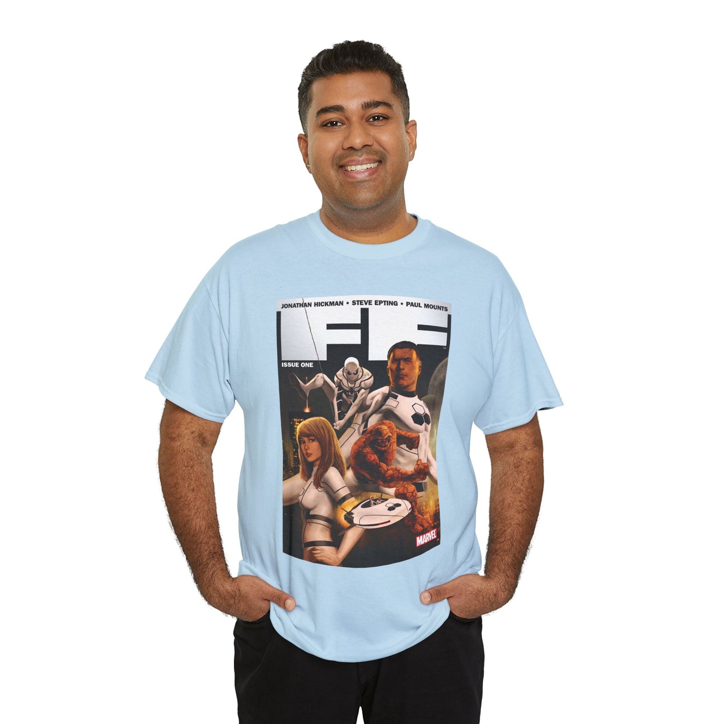FF #1 T-Shirt - Steve Epting Art - Fantastic Four/Future Foundation - Spider-Man, Mr. Fantastic, Invisible Woman, The Thing - Marvel Comics