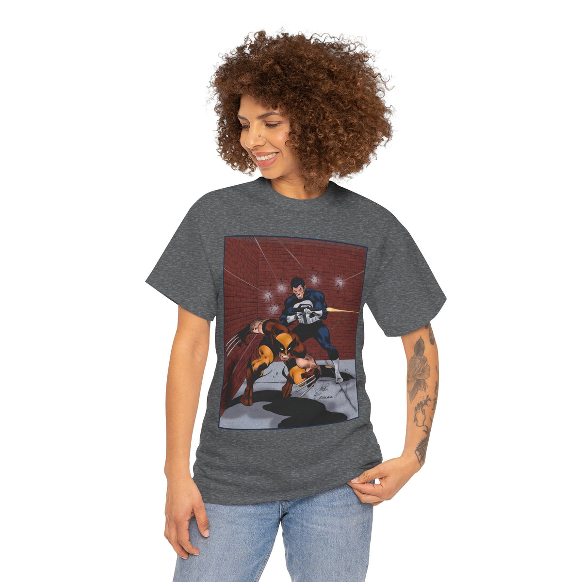 Wolverine & Punisher T-Shirt - John Buscema Art - Marvel Comics