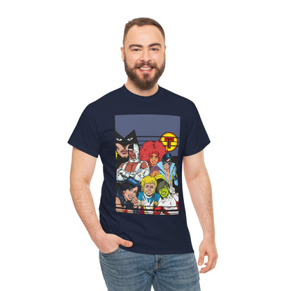 New Teen Titans T-Shirt - George Perez Painted Art - Nightwing, Wonder Girl, Raven, Jericho, Cyborg, Starfire, Changeling - DC Comics