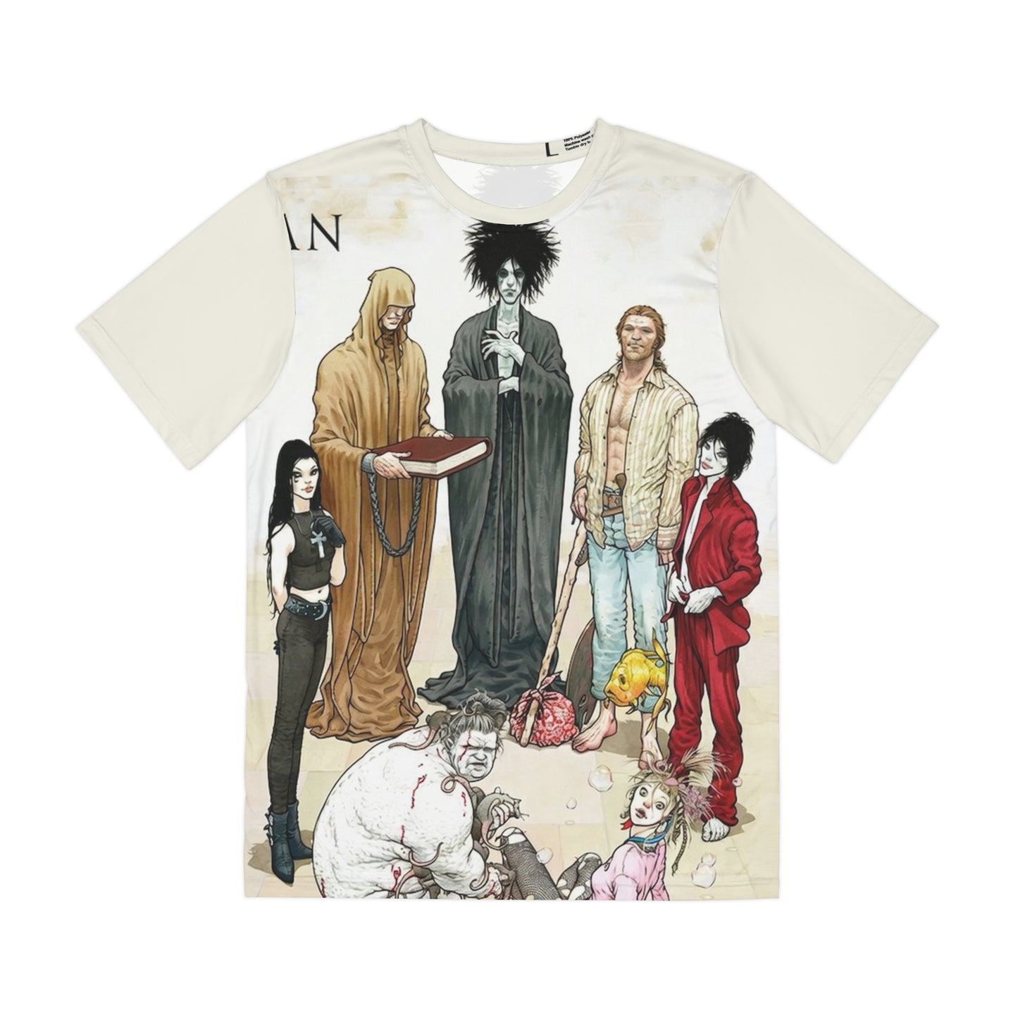 The Endless All Over Print Tee (Polyester) - Sandman, Death, Desire, Delirium - Vertigo Comics - (IMPROVED PLACEMENT AND PRINTING TECHNIQUES)